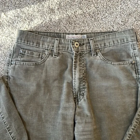 Vintage Abercrombie and Fitch Green Corduroy Straight leg pants - Picture 2 of 3